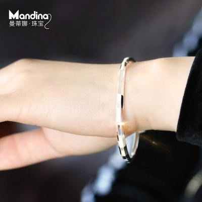 Ms Tina silver bracelet 999 sterling silver bracelet female water cube sweet grace fine silver bracelet silver hand ring women present