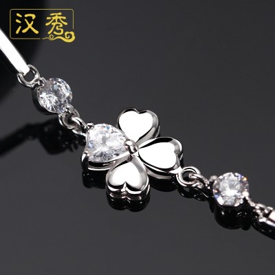 Han xiu clovers bracelet with female Japan and South Korea version Sweet and simple Send girlfriends girlfriend 925 silver bracelets bracelets