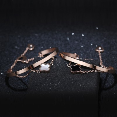 Titanium bracelet female Korean plated 18K rose bestie Bracelet female gold bracelet all-match opening minimalist students