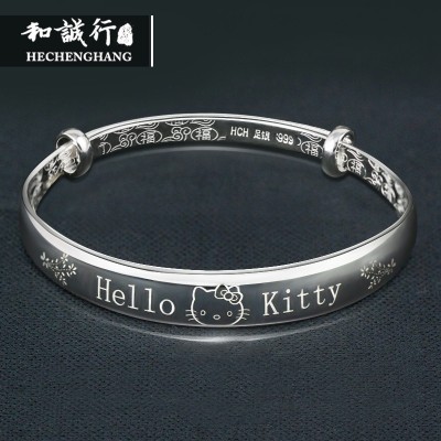 S999 baby baby cat Silver Bracelet Sterling Silver silver jewelry gift of children and parents