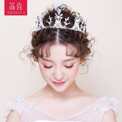 Su Xi new bride headdress big Korean wedding accessories wedding dress hair crown crown, dish hair accessories