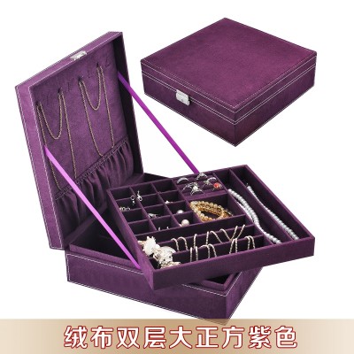 La eu casket Flannelette double for the large capacity accessories receive a case with a lock Marry a birthday present