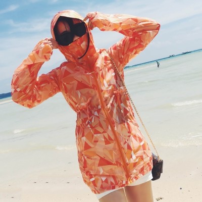 Sunscreen clothing female  new summer sun protection clothing long thin girls all-match female student tide sunscreen shirt coat