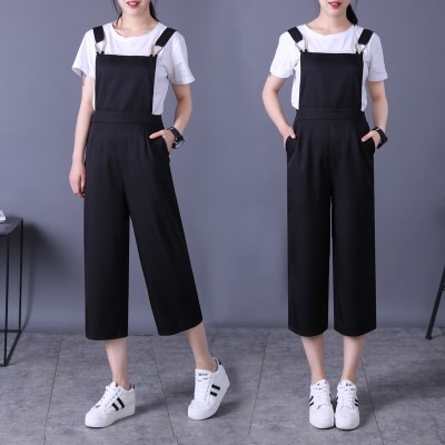 Suspenders, pants, women, summer, , new nine, pants, broad legs, conjoined pants, Korean version of suspenders, underwear, loose casual pants, tide