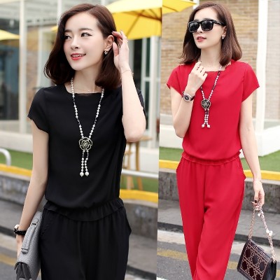 Female  female Chiffon suit summer summer new Korean two dress casual summer fashion tide