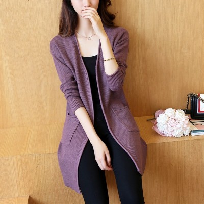 In the long sweater cardigan female Korean spring  new women's sweater slim jackets spring tide