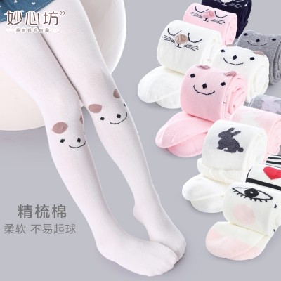 Children tights, spring and autumn 3, baby 5, bottoming pants, 7 combed cotton, 9 year old princess, female children's clothing, white dance socks