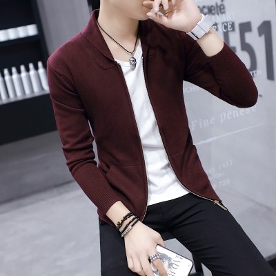 In the spring of  the new trend of men's jacket sweater coat and wear casual knit cardigan Korean slim