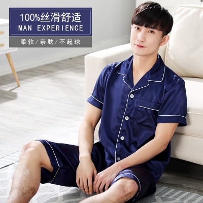 Matisse like summer pajamas men's silk pajamas shorts silk thin clothing XL Home Furnishing spring set