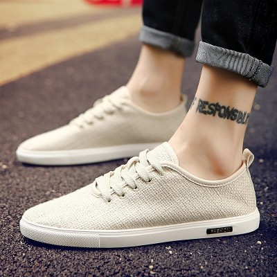 Summer breathable canvas shoes men shoes casual shoes trend of Korean male British all-match old Beijing shoes men