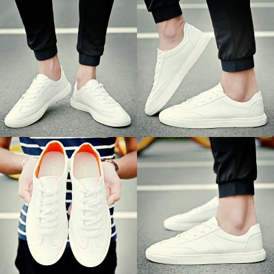The  summer men's shoes shoes trend of Korean men's casual shoes spring all-match white canvas shoes