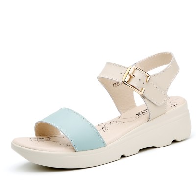  new summer all-match comfortable with thick soled sandals female Korean students summer flat with flat leather shoes