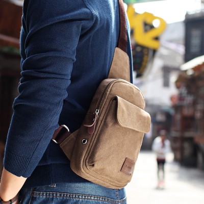 And men Yi chest pack Korean sports backpack Leisure Canvas Bag Purse Bag Satchel male students