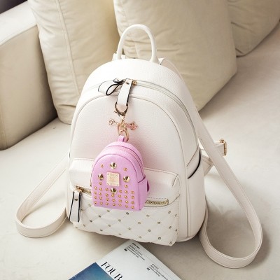 Backpack backpack Mini Korean female personality  new tide fashion leather bag all-match mummy bag