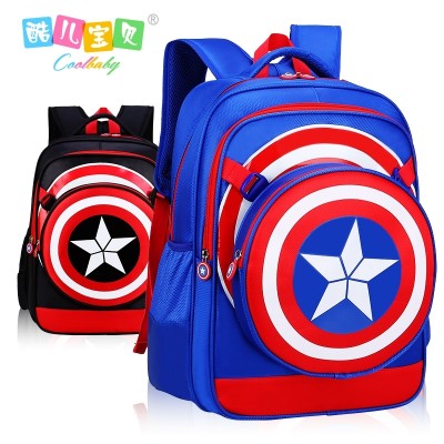 American captain, pupil bag, 6-12 years old, Korean boy backpack, children light burden, grade 1-3-4-6
