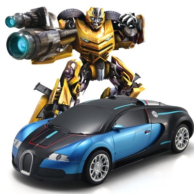 The transformer car is powered by a robot toy car that transforms a car from a car