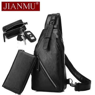 Men's single shoulder bag is a bag with a small chest bag and a man's pack of men's bag on the chest