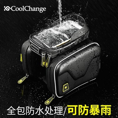 Cool change bike bag, touch screen, mountain bike, saddle bag, top bag, front beam bag, mobile phone bag, riding equipment fittings