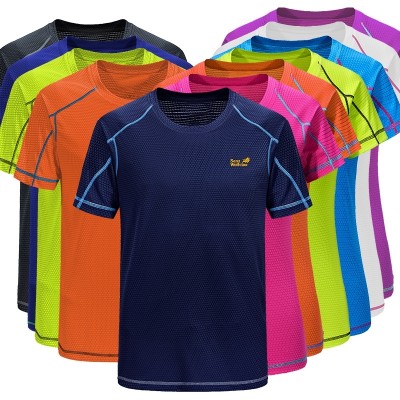 Speed suit, short sleeve neck, running dress, big summer clothes, outdoor sports T-shirt