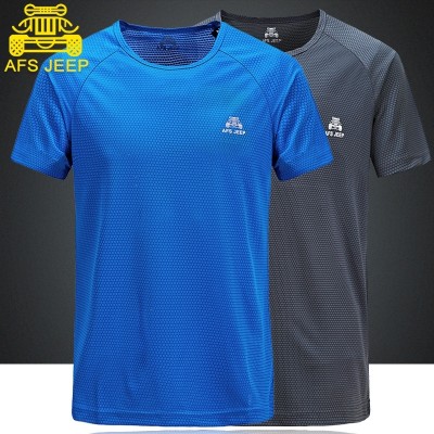 AFS JEEP speed suit, short sleeved T-shirt, round neck, summer sports, running, outdoor, big size, loose gym, T-shirt