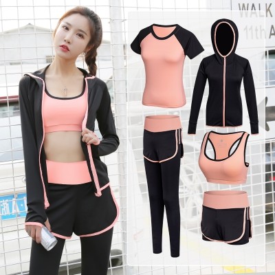 Sports suits, women's summer yoga clothes, vests, running, tight fitting, professional, thin, gym, quick drying, jacket, shorts, spring