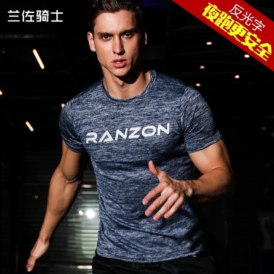 Sports short sleeve basketball shirt, loose muscle, elastic, tight fitting, quick drying exercise clothes, women running T-shirt, brother clothes man