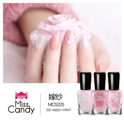 Miss Candy health refers to color nail polish set, non-toxic, stripping, tearing, lasting color nail 7ml*3