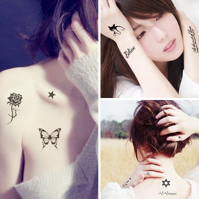 Tattoo stickers, waterproof men and women, lasting simulation, sexy, cute, small, fresh, invisible, tattoo stickers