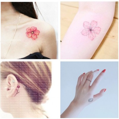Bi Yang tattoo affixed waterproof female lasting simulation, South Korea flowers lovely, ankle, clavicle, leg stickers 50