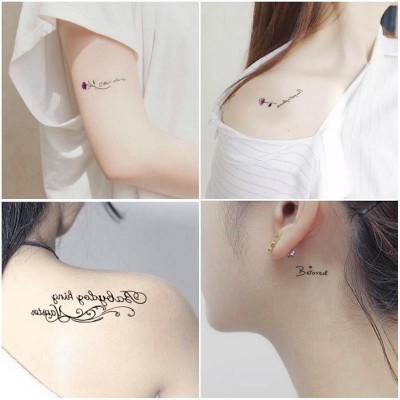 Tattoo stick, waterproof, lasting men and women, Korean small fresh English lovers, imitation tattoos, sexy tattoo stickers