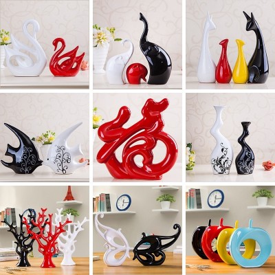 Creative modern living room decorative ceramic wine Home Furnishing jewelry crafts decoration wedding gift Swan decoration