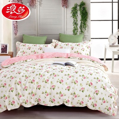 Langsha cotton four set summer cotton bedding bedding 1.8m Princess wind double 1.5 meters