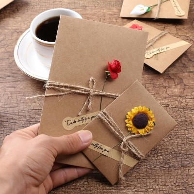 Creative birthday greeting cards, retro kraft paper, business greeting cards, Thanksgiving holiday cards, small cards