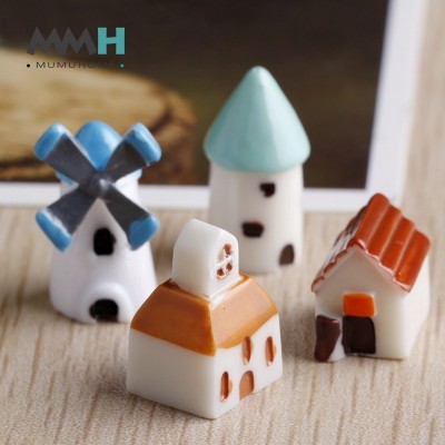 MuMuHome small house decoration decoration potted succulents windmill flowerpot moss micro landscape Castle