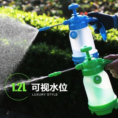 Pressure type household gardening watering can watering flowers with long mouth watering can spray high pressure plastic bottle spray bottle