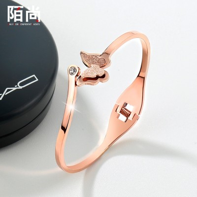 Korean plating 18K rose gold bracelet bracelet jewelry fashion female butterfly handsel birthday gift students