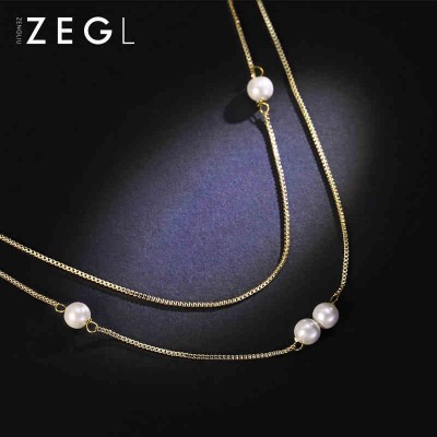 Imitation pearl necklace double female short chain all-match neck clavicle accessories jewelry necklace
