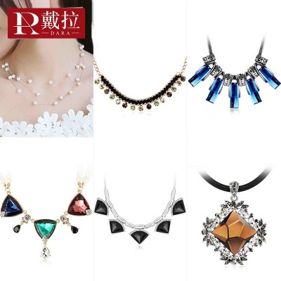 European fashion summer short chain necklace female clavicle autumn all-match sweater chain chain