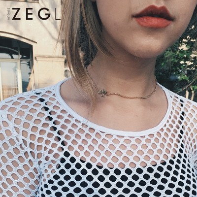 Female Han Guochao simple clavicle chain accessories chain necklace neck jewelry simple all-match neck chain