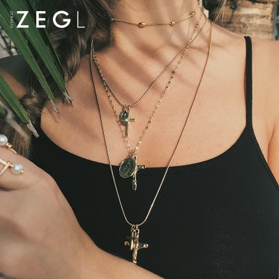 Double chain chain necklace female neck clavicle short simple all-match neck Jewelry Necklace