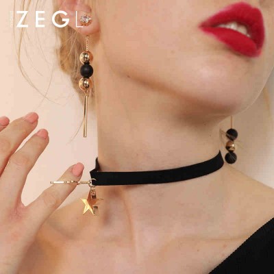 With a short neck neck jewelry chain female personality all-match clavicle five pointed star necklace accessories