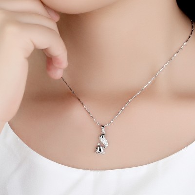 Fu S925 silver fox Europe temperament Pendant Necklace Jewelry female ladies wind clavicle chain send his girlfriend a gift