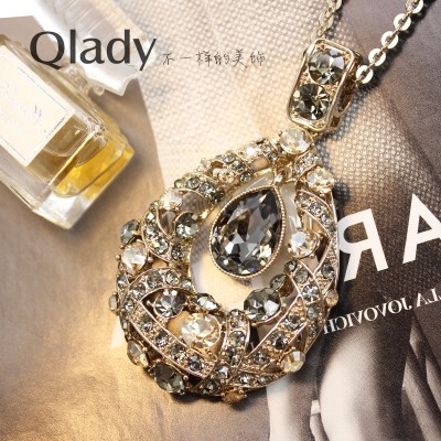 Crystal ornaments accessories ornament long necklace with female clothes long paragraph sweater chain all-match temperament simple summer