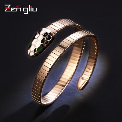 Europe and the United States fashion exaggerated Zodiac Snake Bracelet, female plated 18k rose gold bracelet, gold personality Bracelet ornaments