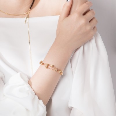 Imitation gold pearl bracelet, multi layered female, sweet girlfriends, hundreds of accessories, 18K plated rose gold gift lovers