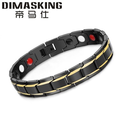 European and American popular man titanium metal bracelet radiation magnetic energy balance couple Bracelet