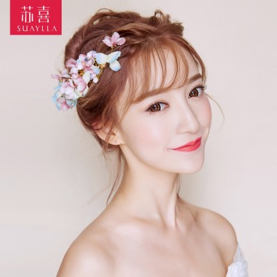 The new Japanese Korean style Wedding Jewelry Wedding Bride headdress flower set toast clothing accessories accessories
