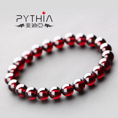 7A Natural Garnet Bracelet female wine red lap simple fashion birthday year of fate
