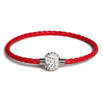 Red leather rope rope bracelet hand woven hand rope year of fate simple student chicken transport bead female birthday