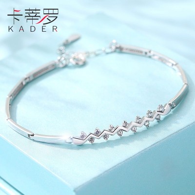 Sterling Silver Bracelet Korean version of simple, personalized sweet, fresh jewelry, Valentine's Day gifts to his girlfriend